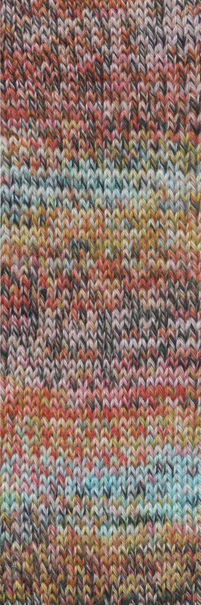 Lang Yarns Move 4-ply – 100g / 400m – Darkgreen/Lightblue/Orange/Rose (0020) – detail