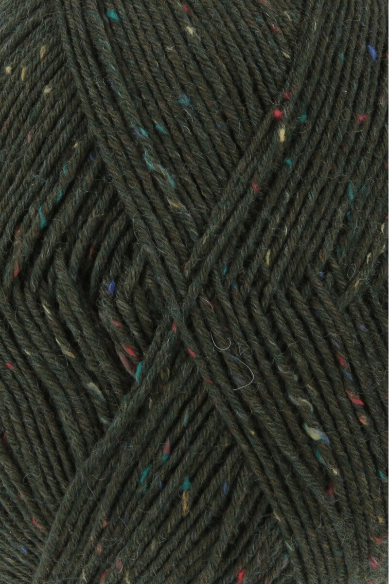 Lang Yarns Super Soxx Tweed 6-ply – 150g / 410m – Dark Green (0018) – detail