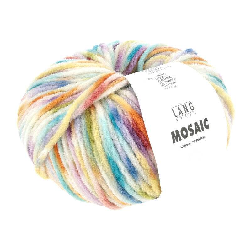 Lang Yarns Mosaic – 100g / 140m – Turquoise/Berry/Orange/Green (0001)