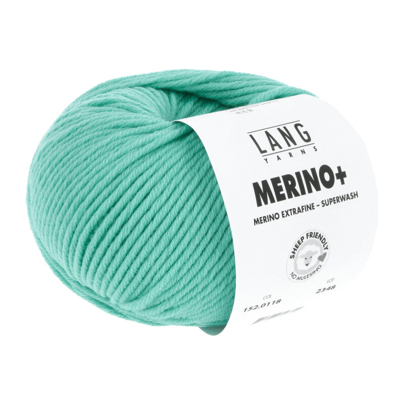 Lang Yarns Merino+ – 50g / 90m – Quartz Green (0118)