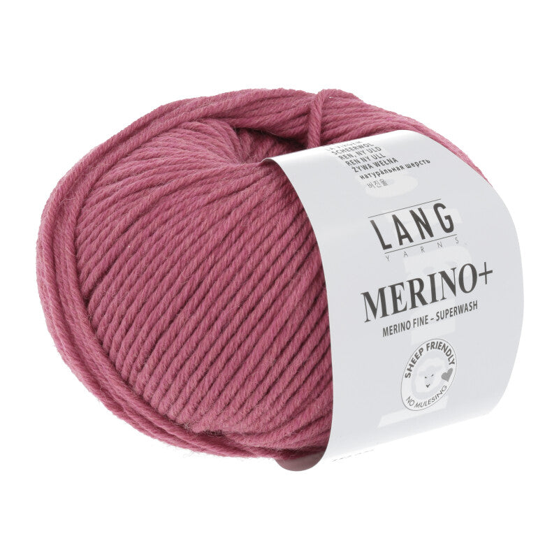 Lang Yarns Merino+ – 50g / 90m – Raspberry Mélange (0265)