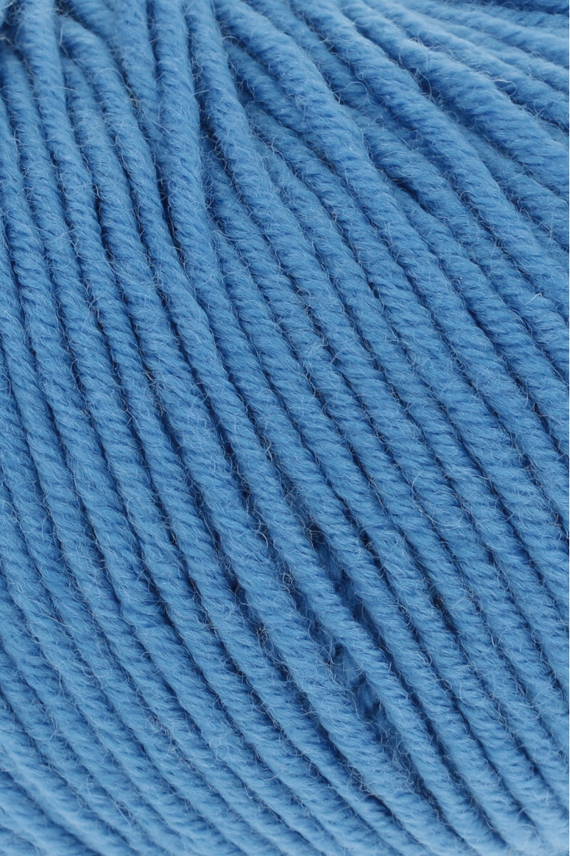 Lang Yarns Merino 120 Yarn, 120m / 50g – Middle Blue (0206), yarn texture