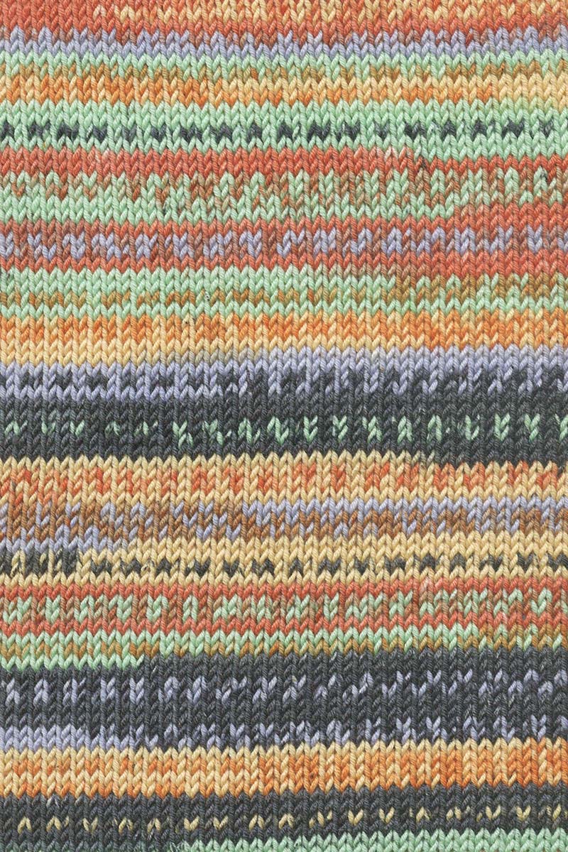 Lang Yarns Merino 120 Color – 100g / 240m – Mint/Corn/Lilac/Orange (0008) – detail