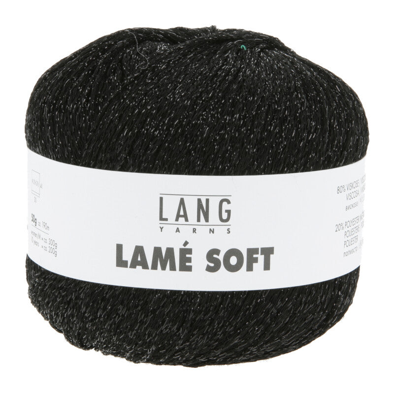 Lang Yarns Lamé Soft – 50g / 190m – Black (0004)