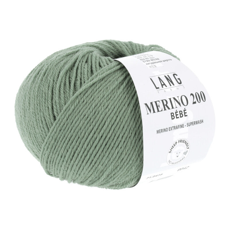 Lang Yarns Merino 200 Bébé Yarn, 203m / 50g – Agave (0416)