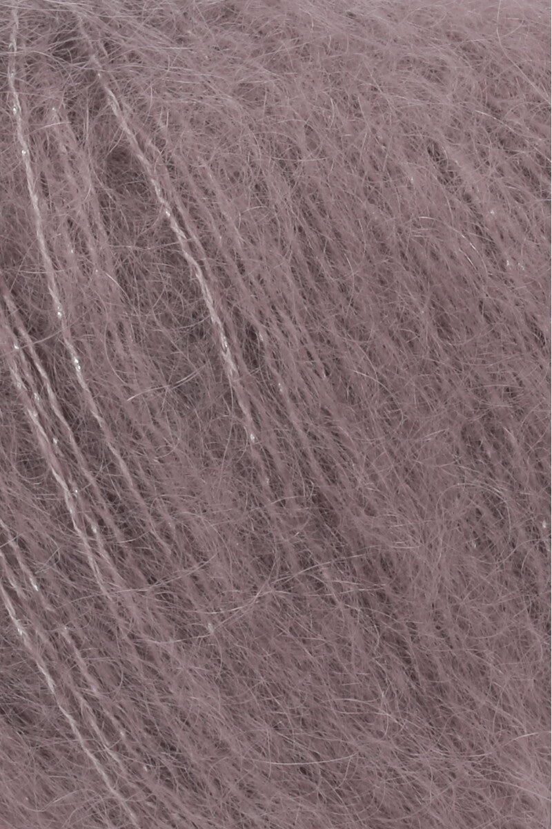 Lang Yarns Mohair Luxe Lamé – 25g / 175m – Silver - Dark Dusky Pink (0348) – detail