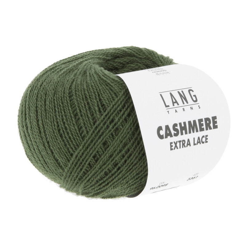 Lang Yarns Cashmere Extra Lace – 25g / 320m – Dark Olive (0098)