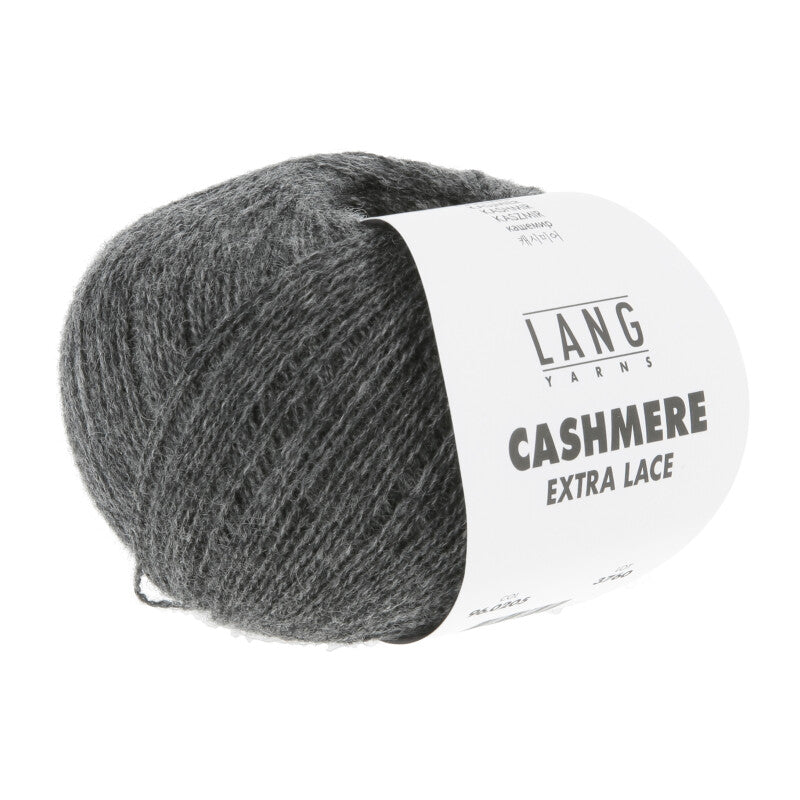 Lang Yarns Cashmere Extra Lace – 25g / 320m – Dark Gray Mélange (0205) – B view