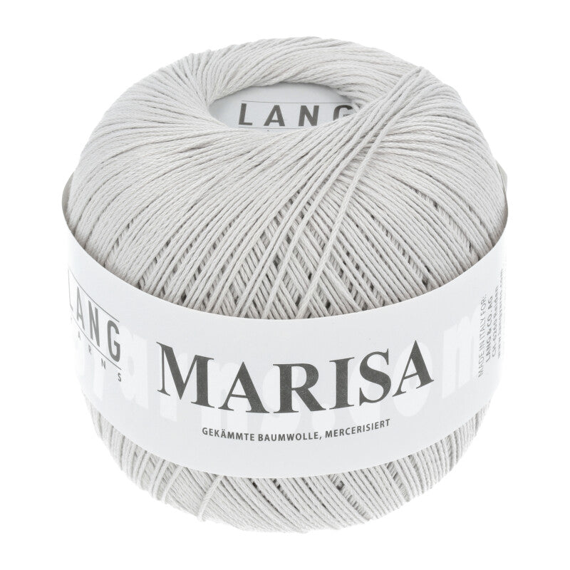 Lang Yarns Marisa – 100% Egyptian cotton yarn, 50g/210m – Silver (0024)