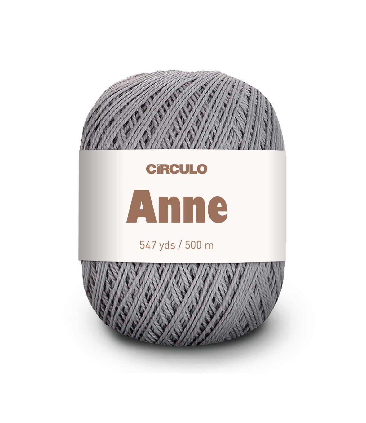 Circulo ANNE - 100% mercerized Cotton Yarn, 500m / 147g - Ball of yarn with 'Circulo Anne' label on a white background