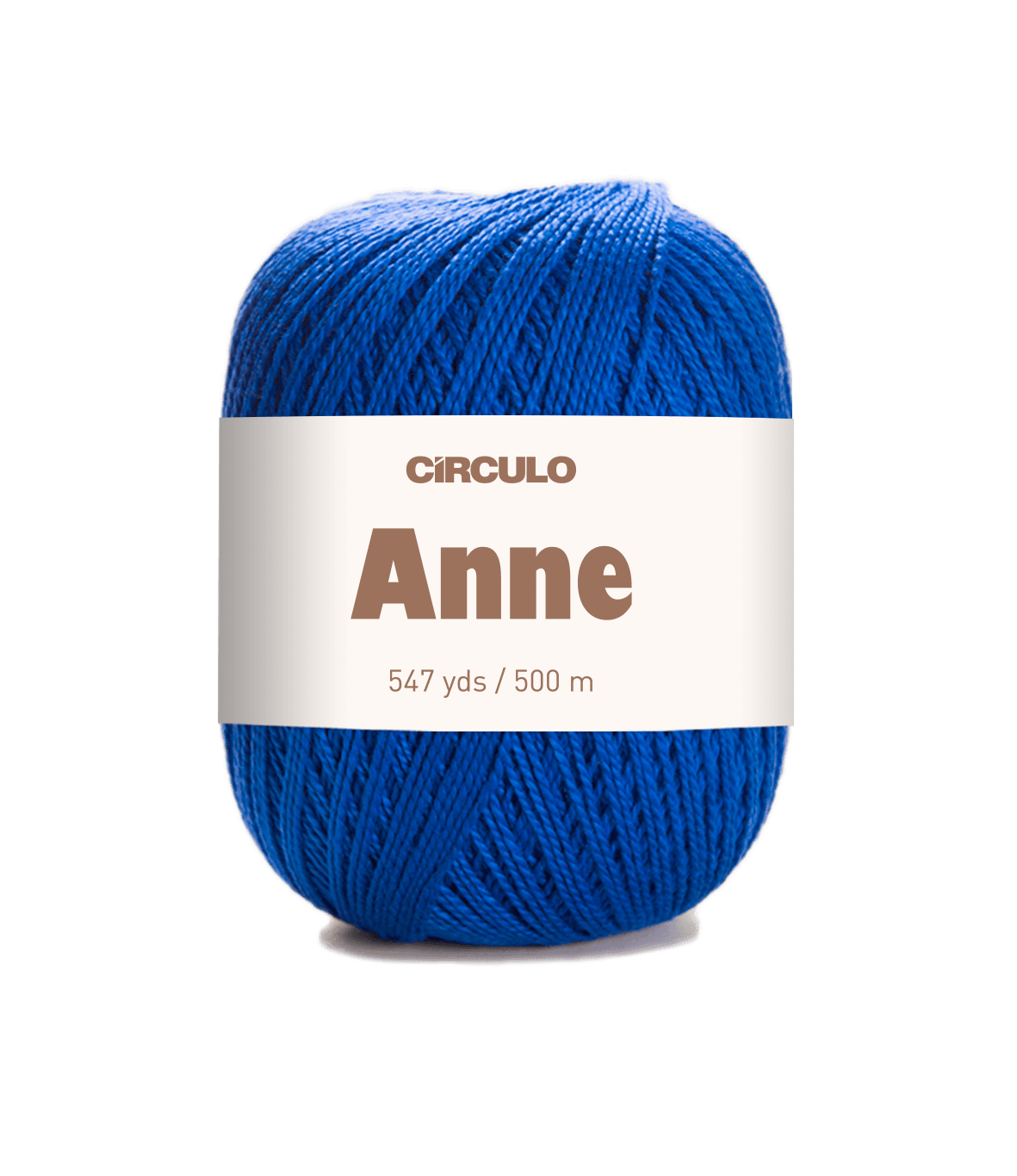 Circulo ANNE - 100% mercerized Cotton Yarn, 500m / 147g - Blue ball of yarn with a Circulo Anne label on a white background