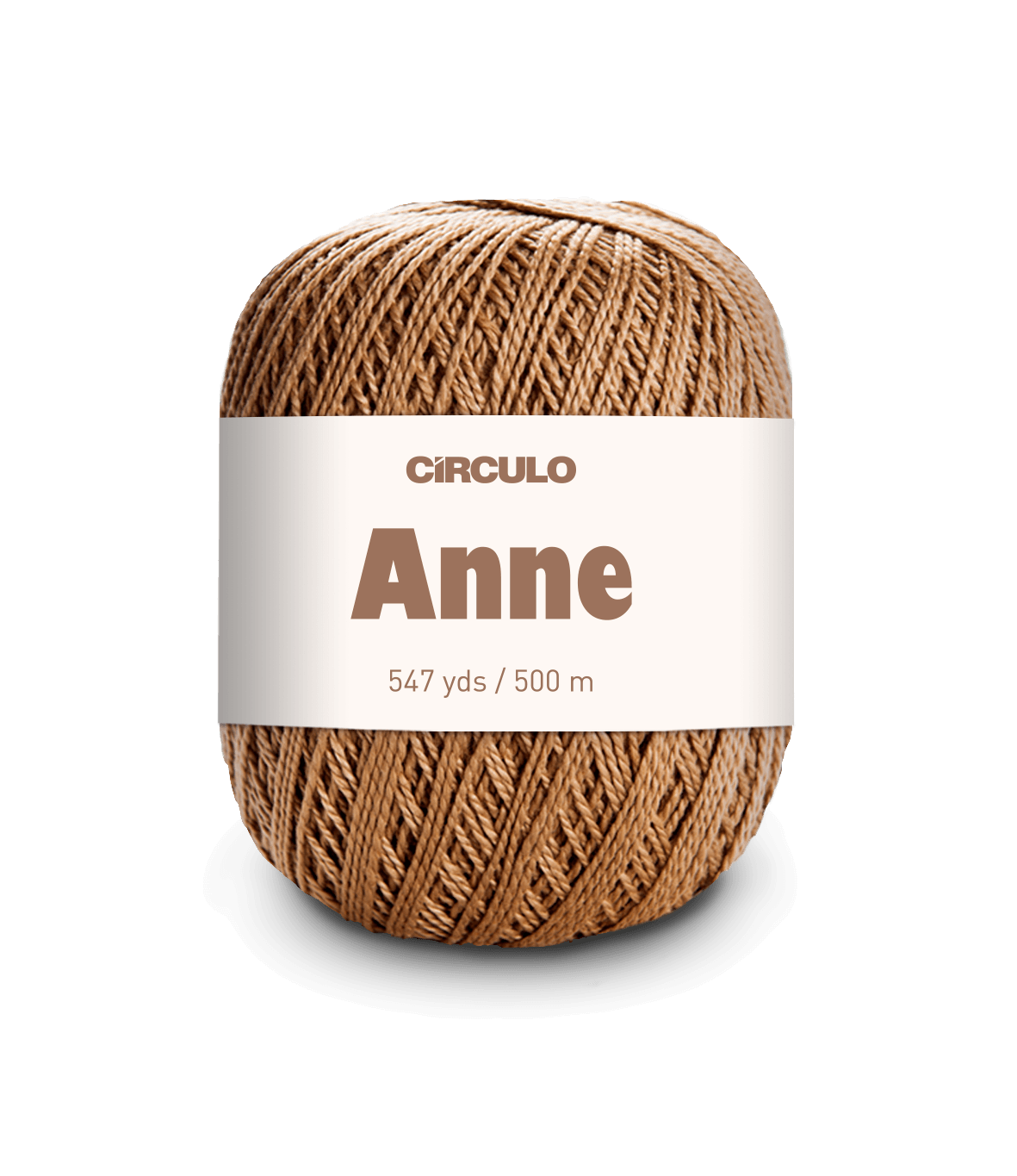 Circulo ANNE - 100% mercerized Cotton Yarn, 500m / 147g - Ball of yarn with 'Circulo Anne' label on a white background
