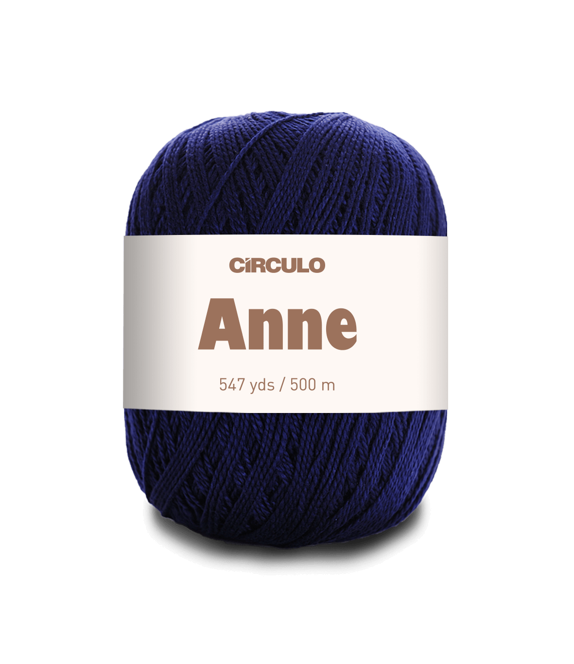 Circulo ANNE - 100% mercerized Cotton Yarn, 500m / 147g - Blue ball of yarn with 'Circulo Anne' label on a white background