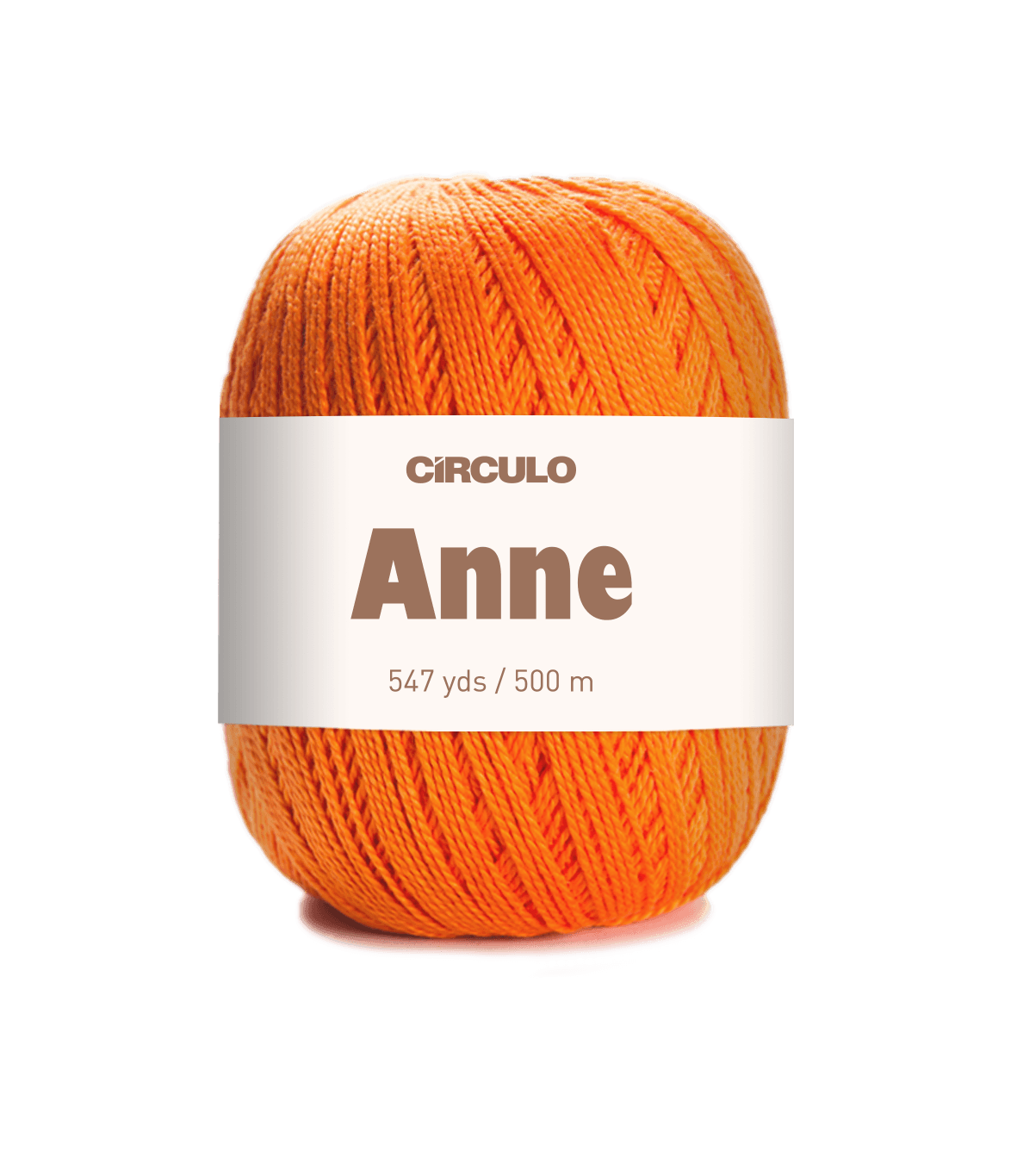 Circulo ANNE - 100% mercerized Cotton Yarn, 500m / 147g - Orange ball of yarn with a Circulo Anne label on a white background