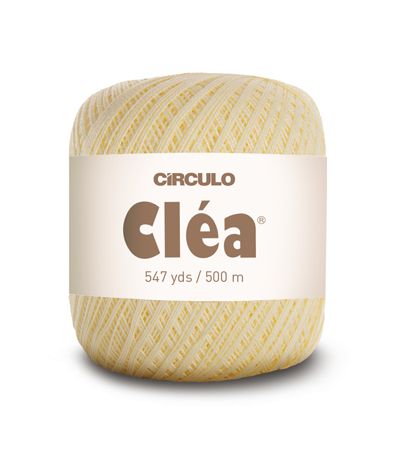 Circulo Clea 100% Cotton Yarn for Crochet and Knitting, 500m/75 gr - Leo Hobby - Ball of yarn with 'Circulo Clea' label on a white background