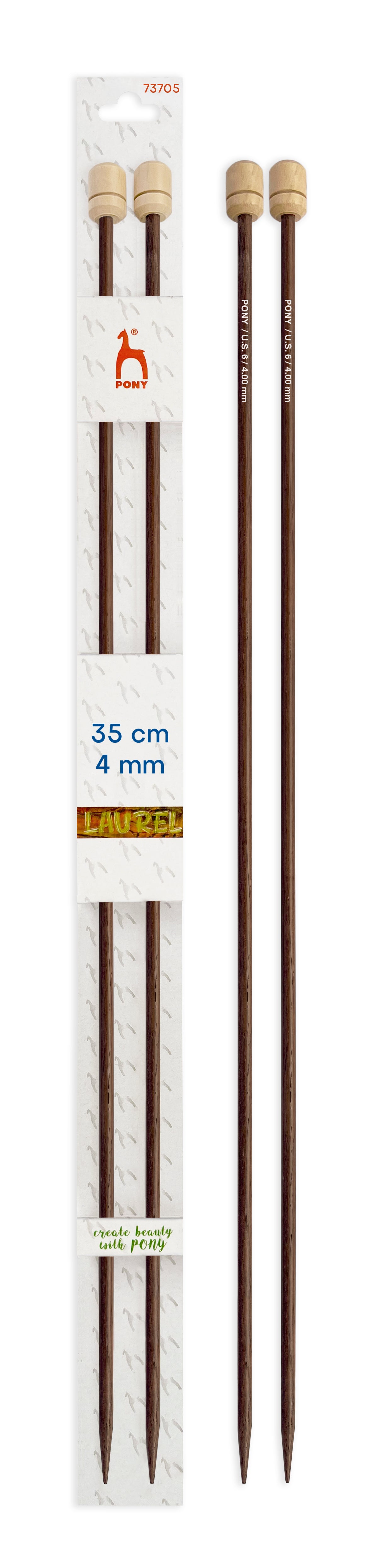 Pony Laurel Single Pointed Knitting Needles – 35 cm, 4.00 mm