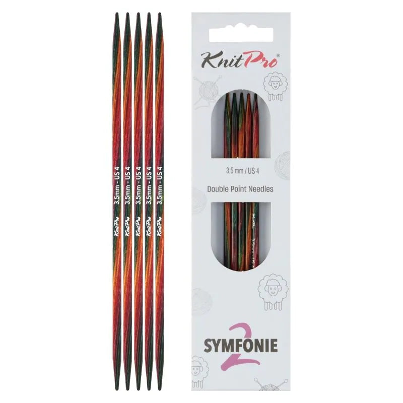 KnitPro Symfonie 2 double pointed knitting needles, 3.50 mm