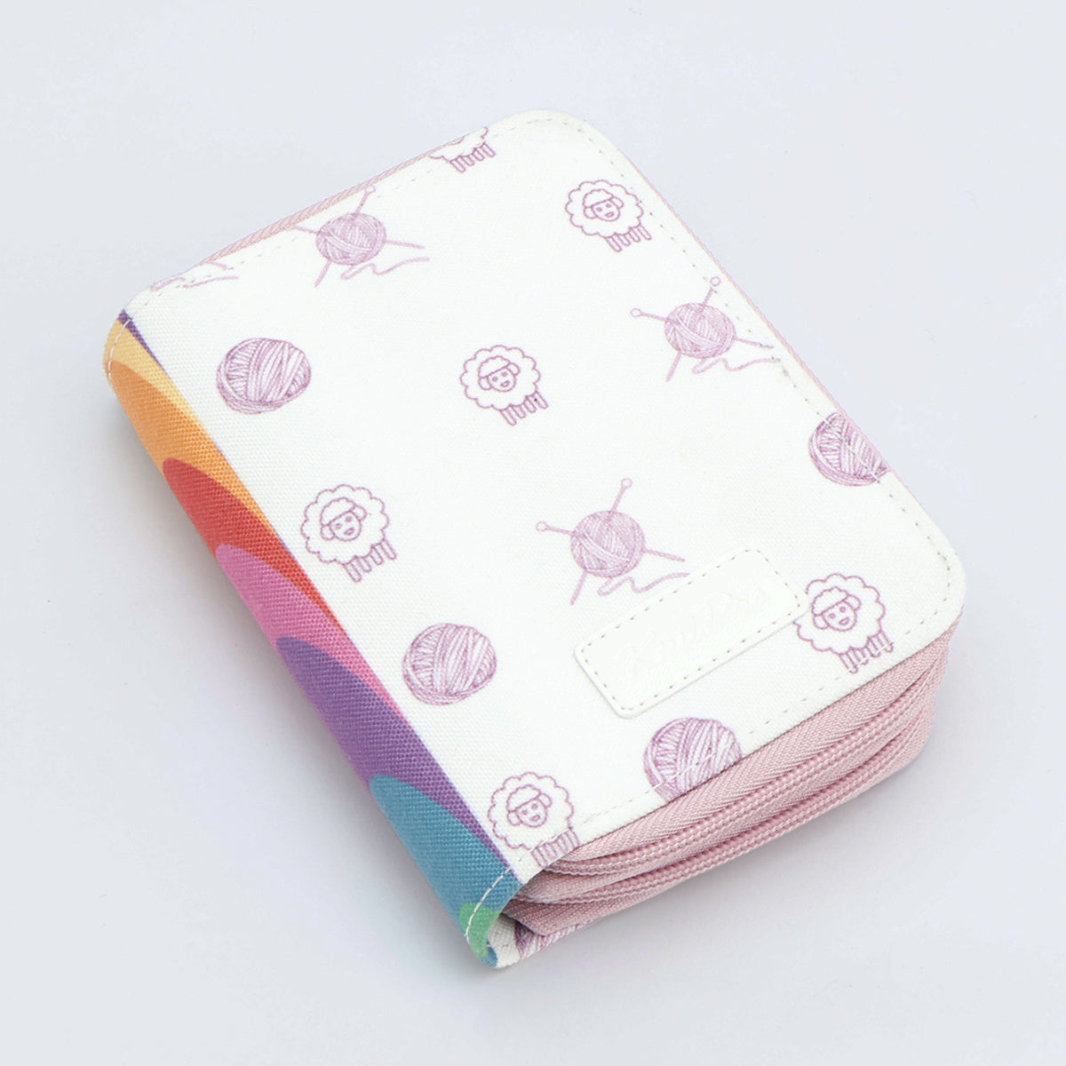 KnitPro Symfonie 2 Normal interchangeable needle set, 13 cm, Starter - Folded blanket with yarn ball pattern on a light gray background
