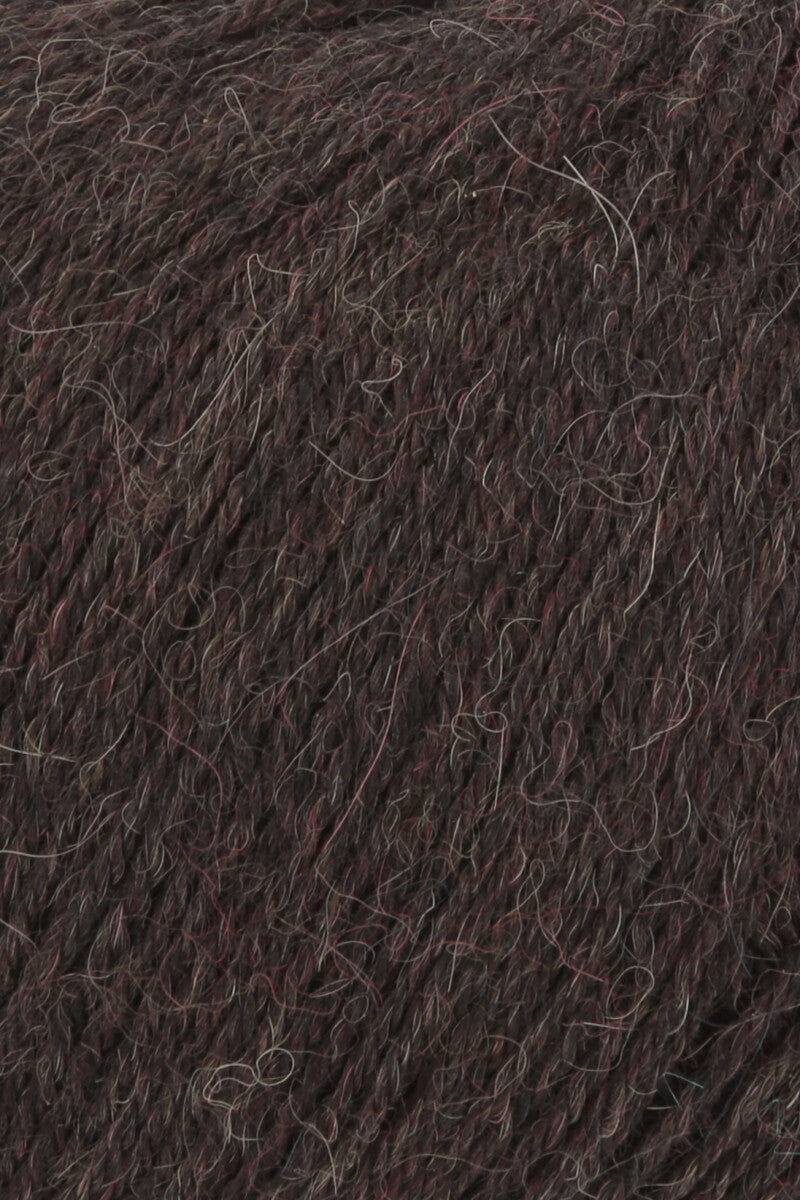 Lang Yarns Alpaca Soxx 4-ply Yarn, 390m / 100g – Dark Brown Mélange (0068), yarn texture
