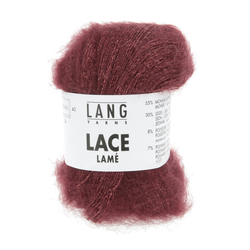 Lang Yarns Lace Lamé – 25g / 310m – Wine Red (0062)