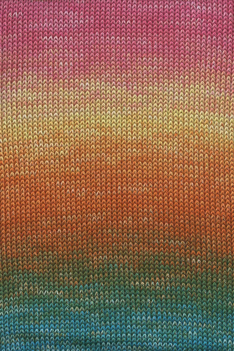 Lang Yarns Quattro Dégradé – 100g / 240m – Turguoise/Pink/Yellow (0006) – detail