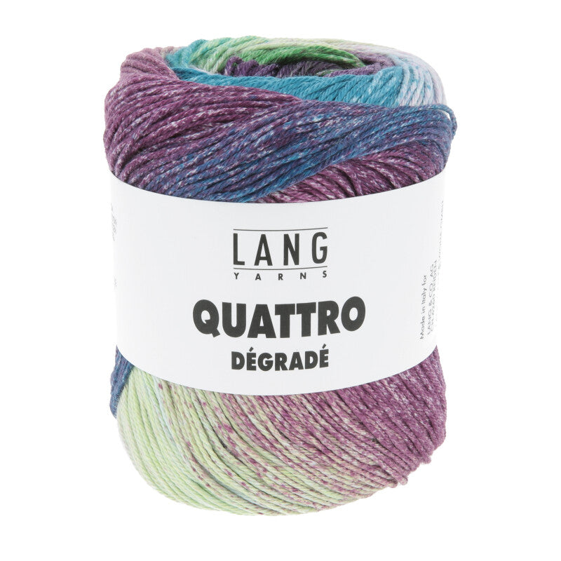 Lang Yarns Quattro Dégradé – 100g / 240m – Purple/Green/Blue (0019)