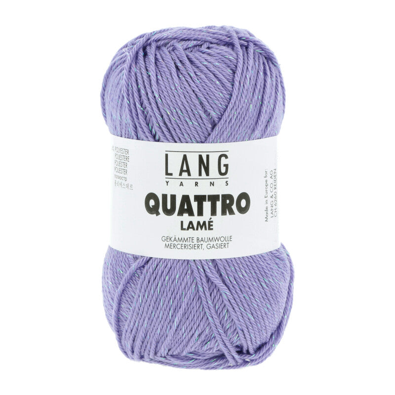Lang Yarns Quattro Lamé – 50g / 120m – Lavender (0007)