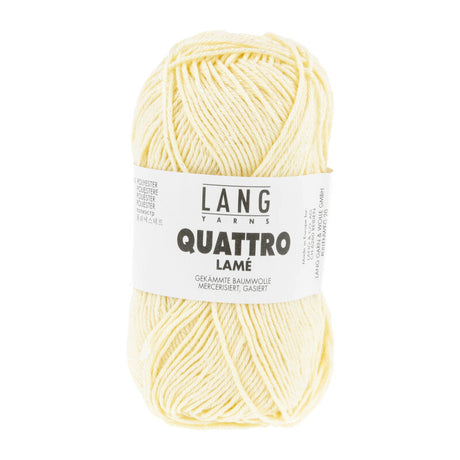 Lang Yarns Quattro Lamé – 50g / 120m – Light Yellow (0012)