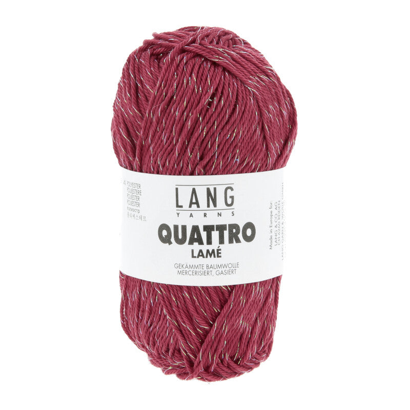 Lang Yarns Quattro Lamé – 50g / 120m – Wine Red (0062)