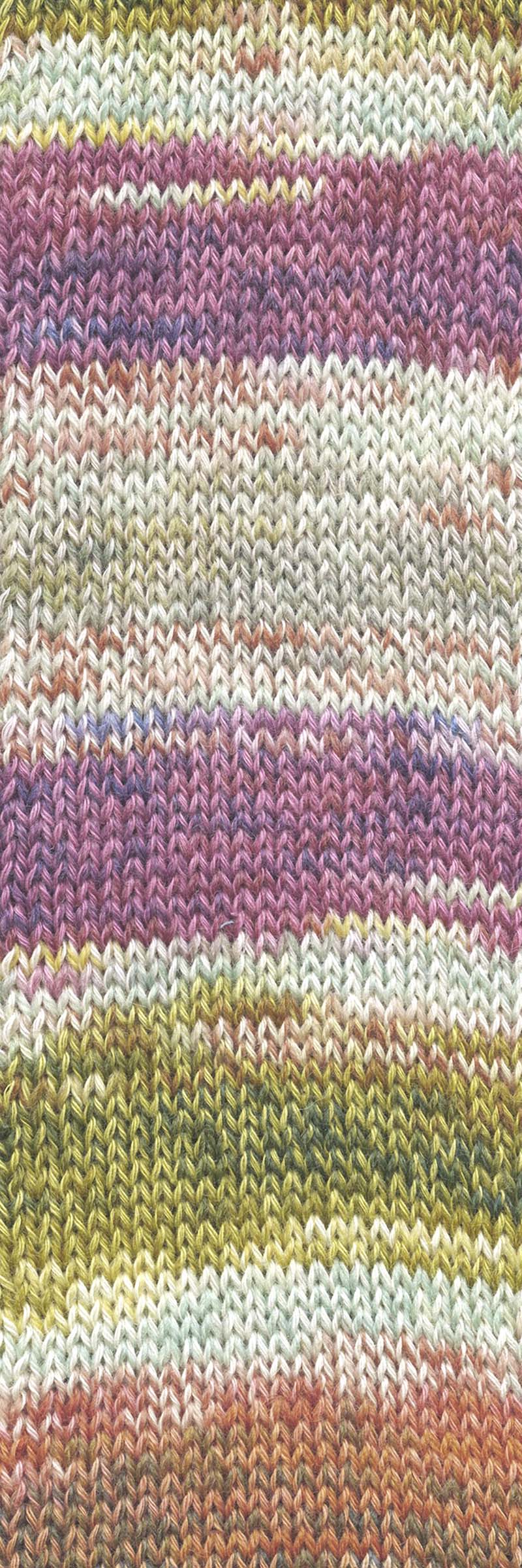 Lang Yarns Footprints – 100g / 400m – Terracotta/Olive/Purple (0027) – C view