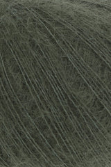 Lang Yarns Mohair 21 Yarn, 375m / 25g – Dark Olive (0098), yarn texture