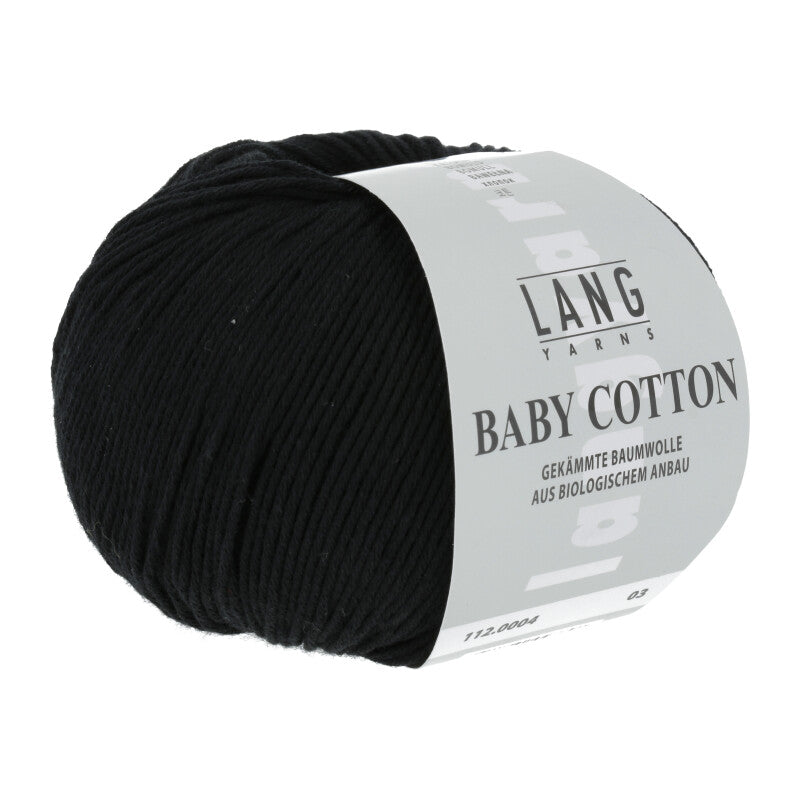 Lang Yarns Baby Cotton – 50g / 180m – Black (0004)