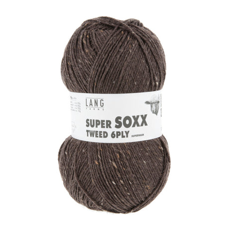 Lang Yarns Super Soxx Tweed 6-ply – 150g / 410m – Choco (0067)