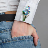 Beadwork kit for a Crystal Art Lilac brooch.