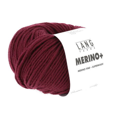 Lang Yarns Merino+ – 50g / 90m – Dark Red (0063)
