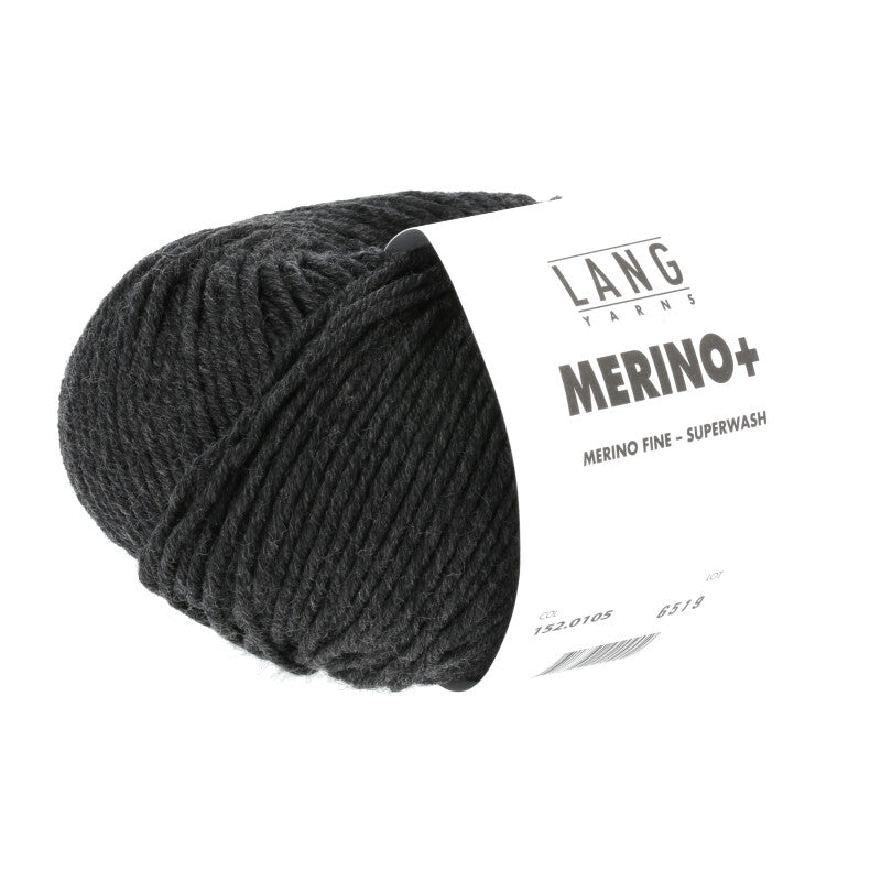Lang Yarns Merino+ – 50g / 90m – Anthracite Mélange (0105)