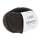 Lang Yarns Merino+ – 50g / 90m – Dark Brown Mélange (0368)