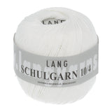 Lang Yarns Schulgarn 10/4 – 100% cotton yarn, 50g/160m – White (0001)