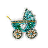 Crystal Art Stroller brooch kit with sparkling beads.