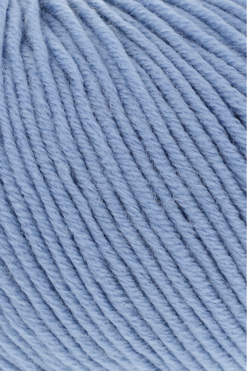 Lang Yarns Merino 120 Yarn, 120m / 50g – Light Jeans Blue (0021), yarn texture