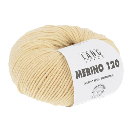 Lang Yarns Merino 120 Yarn, 120m / 50g – Light Yellow (0049)