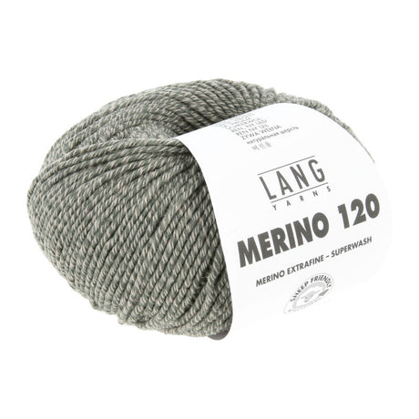 Lang Yarns Merino 120 Yarn, 120m / 50g – Forest Green/Beige Mouliné (0155)