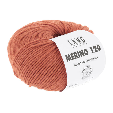 Lang Yarns Merino 120 Yarn, 120m / 50g – Tangarine (0159)