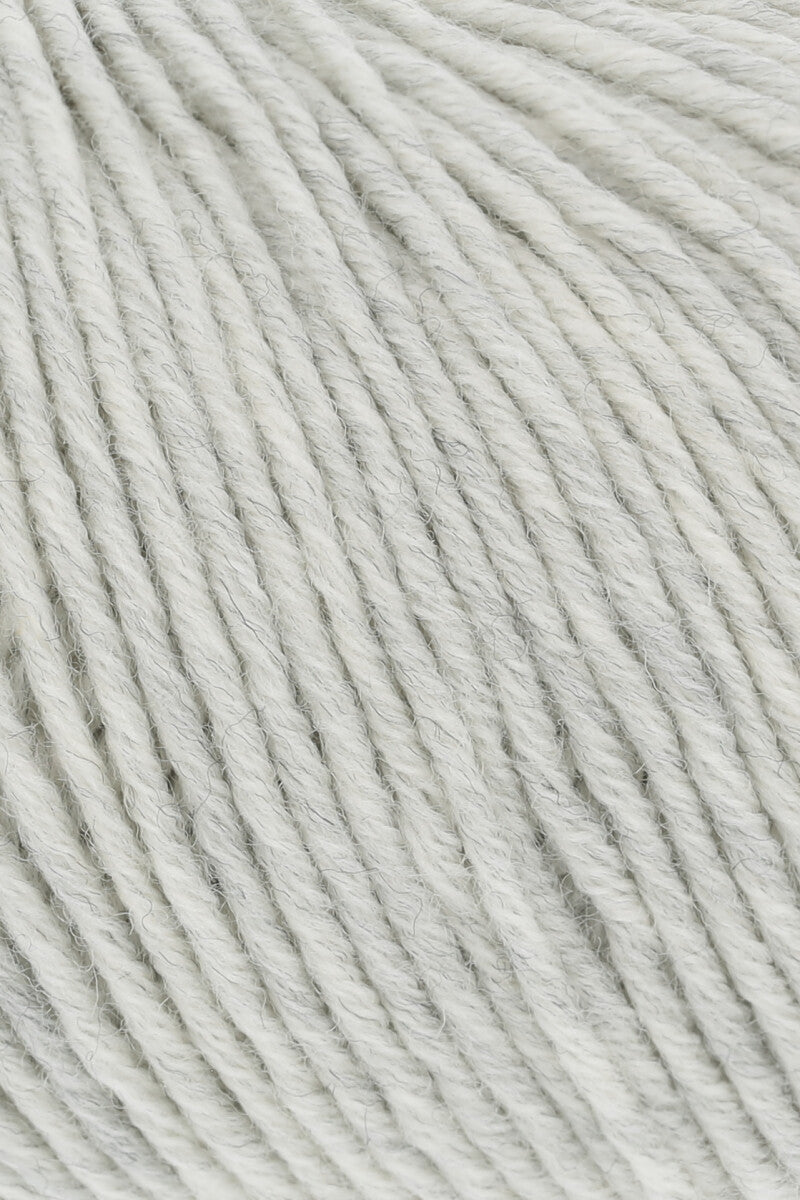 Lang Yarns Merino 120 Yarn, 120m / 50g – Light Grey Mélange (0223), yarn texture