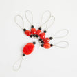 KnitPro NEW ZOONI Stitch Markers in Coloured Beads Tangerine
