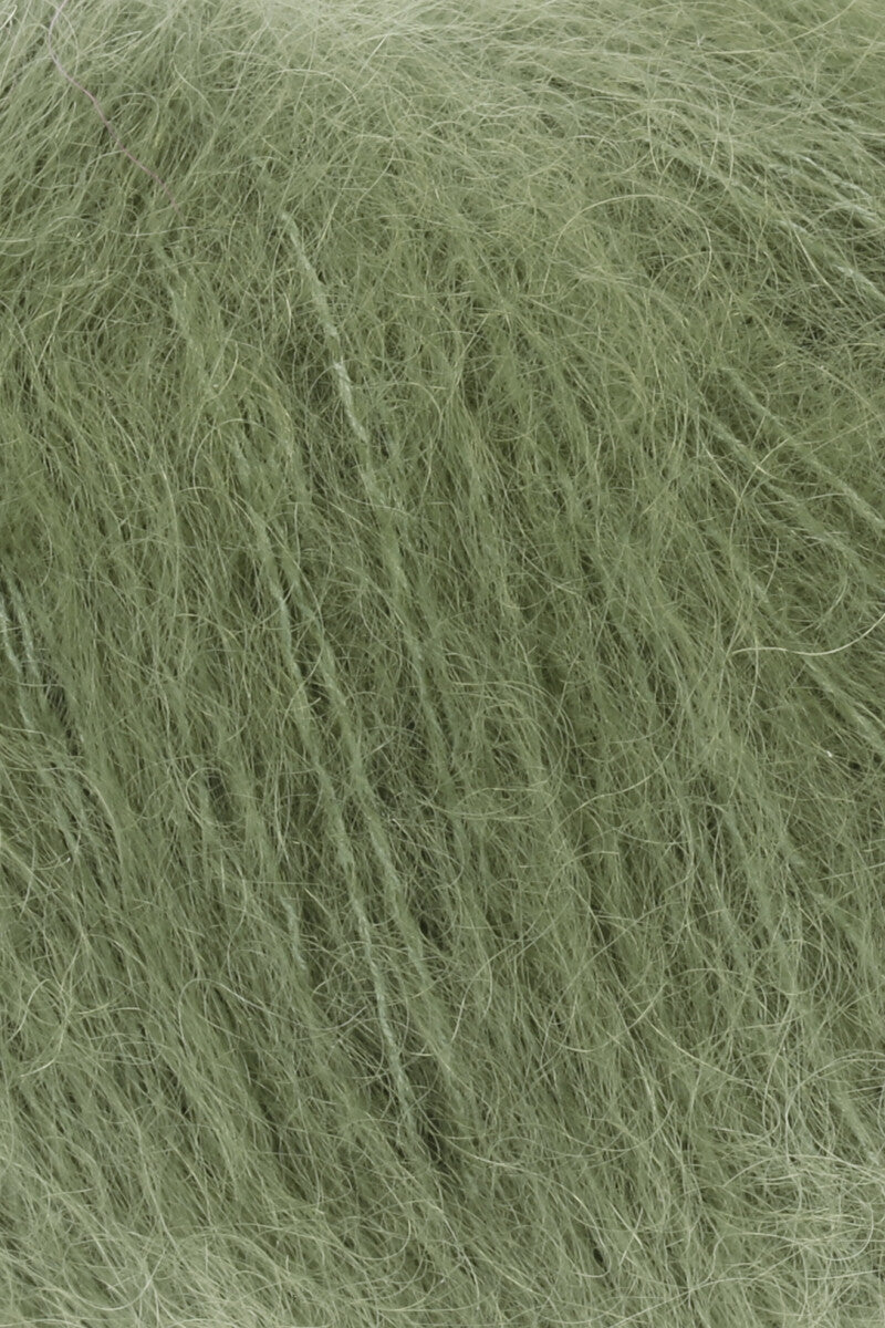 Lang Yarns Mohair Luxe Yarn, 175m / 25g – Middle Olive (0097), yarn texture