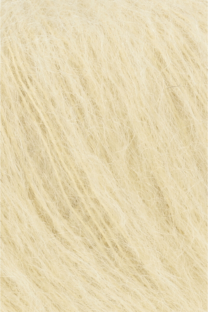 Lang Yarns Mohair Luxe Yarn, 175m / 25g – Light Yellow (0113), yarn texture