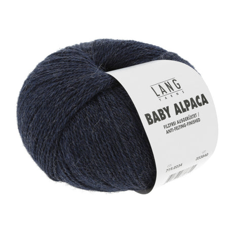 Lang Yarns Baby Alpaca Yarn, 170m / 50g – Dark Jeans Mélange (0234)