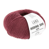 Lang Yarns Merino 200 Bébé Yarn, 203m / 50g – Dark Red (0361)