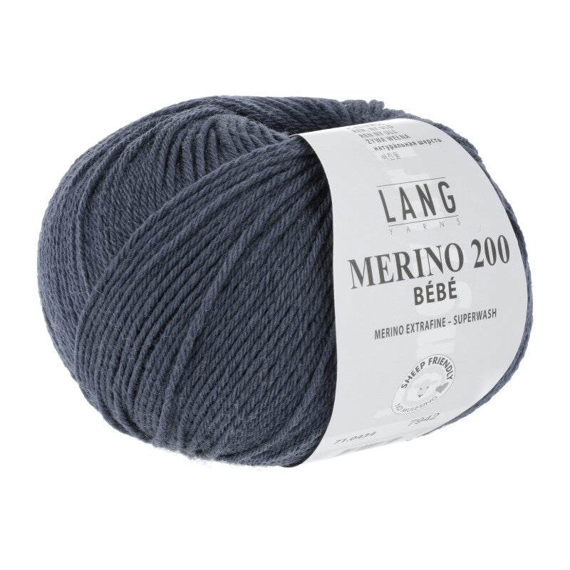 Lang Yarns Merino 200 Bébé Yarn, 203m / 50g – Jeans (0434)
